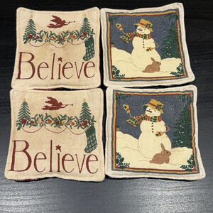 Alice's Cottage Spiced Mug Mats Holiday Set of 4 Boxed Potpourri Coasters READ